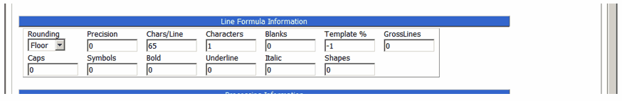 line formula info table